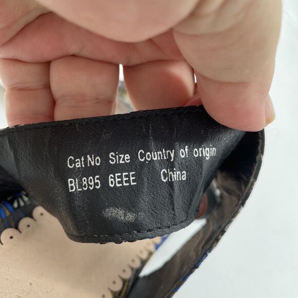 JD William Blue Patterned glitzy sandals size 6 EEE wide fit - Picture 11 of 14